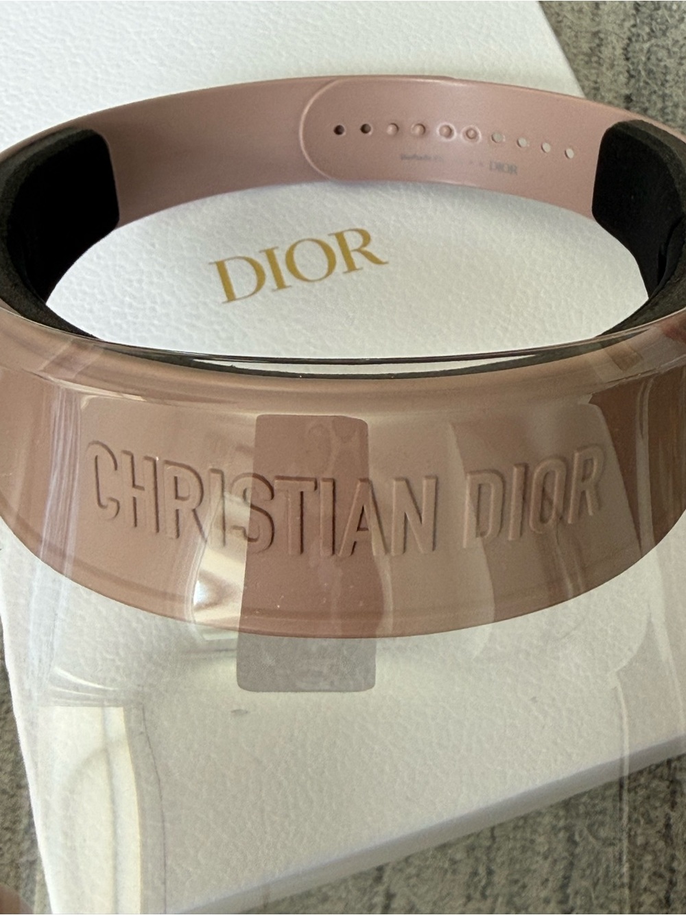 NIB Authentic CHRISTIAN DIOR Acetate DiorPacific V1U Sun Visor Pink - Picture 9 of 12